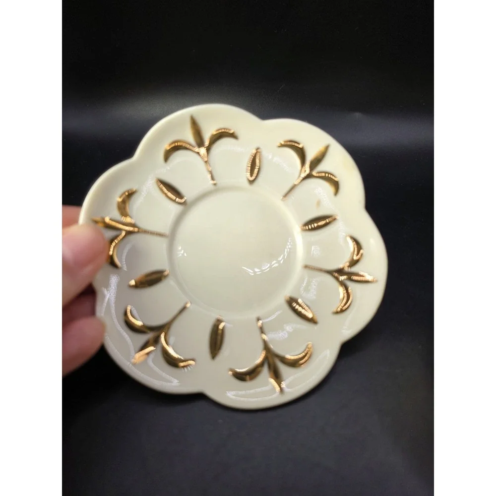 Partylite Tea, Candle Holder 24K Gold Trim